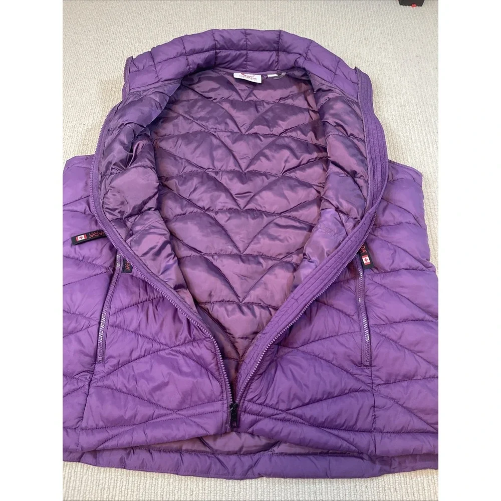 Canada Weather Gear Women's 1X Puffer Quilted Vest Purple Soft Full Zip - Picture 6 of 6